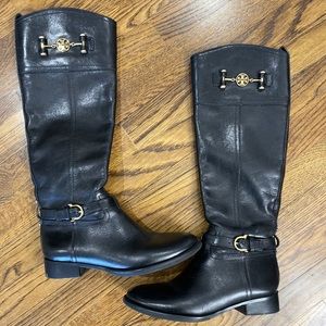 Tory Burch black leather boots. Size 6.5.